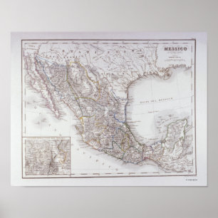 Affiches Carte du Mexique
