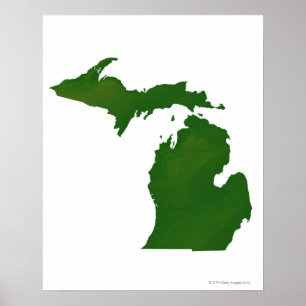 Affiches Carte du Michigan