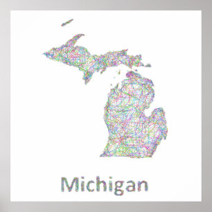 Affiches Carte du Michigan