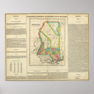 Affiches Carte Du Mississippi