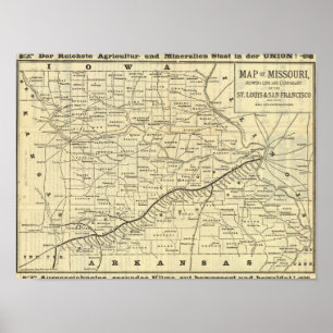 Affiches Carte du Missouri 2