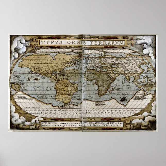 Affiches Carte du monde 1570 (Devant)