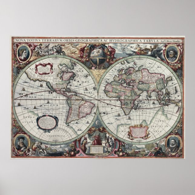 Affiches Carte du monde 1630 (Devant)