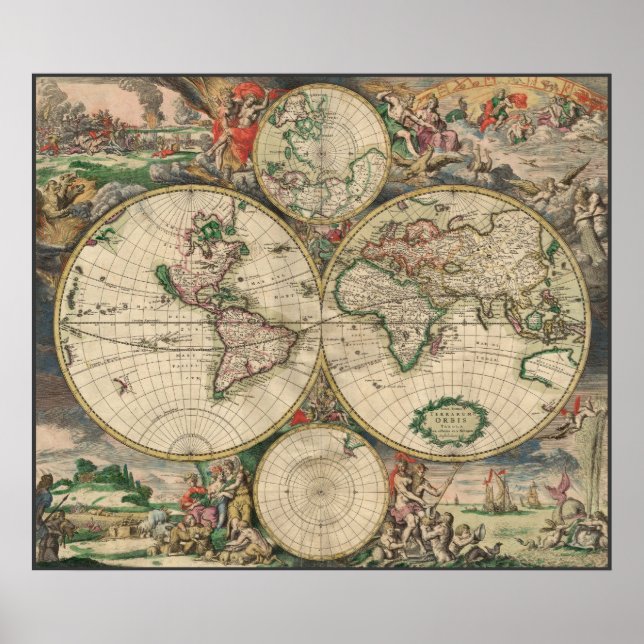 Affiches Carte du monde 1671 (Devant)