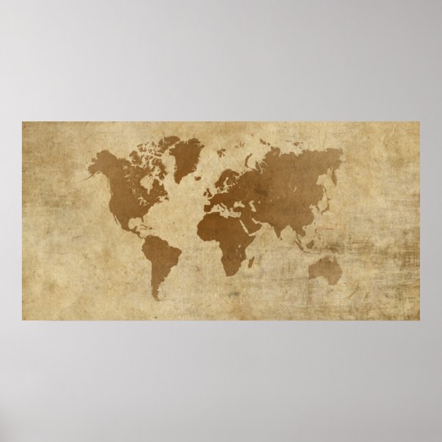 Affiches Carte du monde de parachutisme défraîchi (Devant)