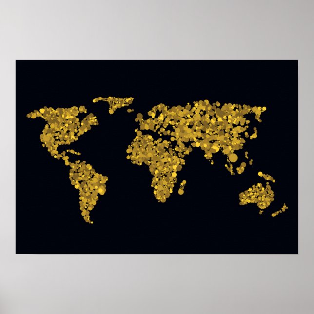 Affiches Carte du monde des points d'or (Devant)