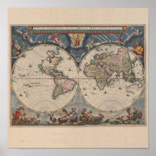 Affiches Carte du monde Globe Travel Antique