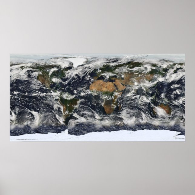 Affiches Carte du monde MODIS (Devant)
