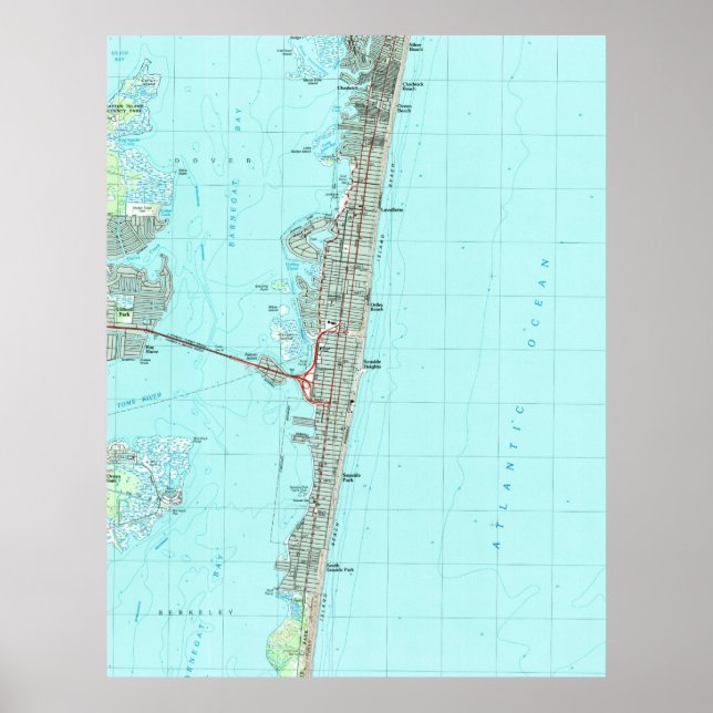 Affiches Carte du parc marin et de la côte NJ (1989) (Devant)