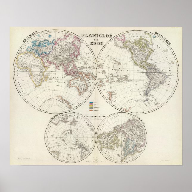 Affiches Carte du Planiglob der Erde Atlas (Devant)