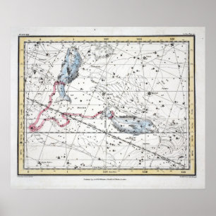 Affiches Carte du plat XXII de constellations