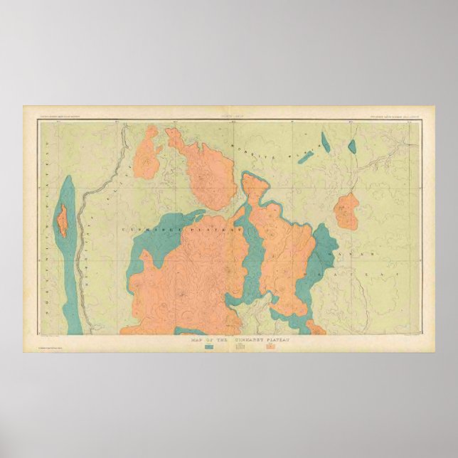 Affiches Carte Du Plateau Uinkaret (Devant)