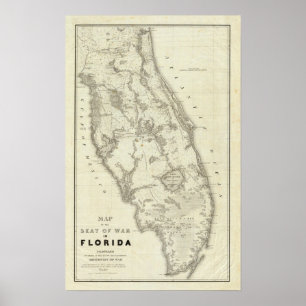 Affiches Carte Du Siège De Guerre En Floride