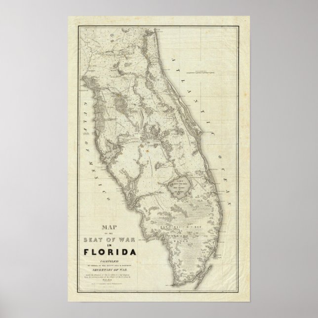 Affiches Carte Du Siège De Guerre En Floride (Devant)