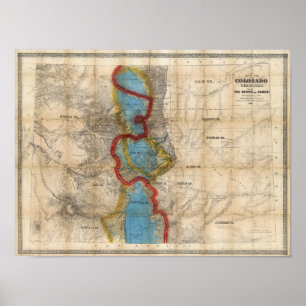 Affiches Carte du territoire du Colorado