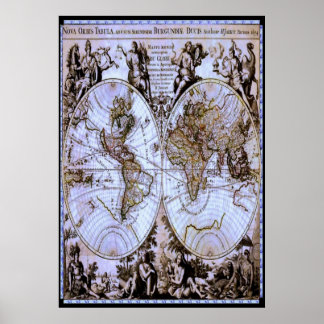 Affiches Carte du Vieux-Monde 1