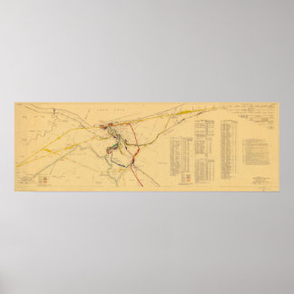 Affiches Carte d'unification des chemins de fer Cleveland 1