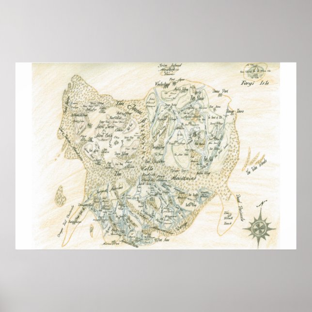 Affiches Carte étiquetée de Trino (Devant)