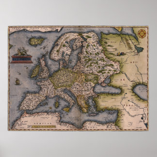 Affiches Carte Europe 1572