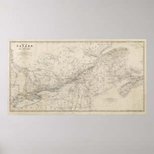 Affiches Carte ferroviaire de tronc grand circa 1860