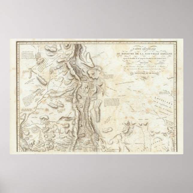 Affiches Carte générale du Royaume de Nouvelle-Espagne (Devant)