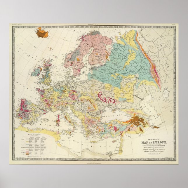 Affiches Carte géologique Europe (Devant)