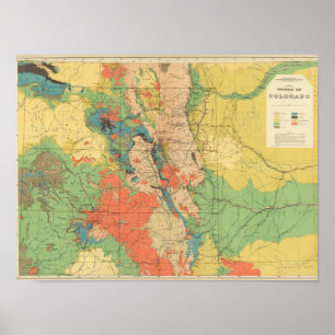 Affiches Carte géologique générale du Colorado