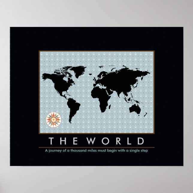Affiches carte graphique du monde (Devant)