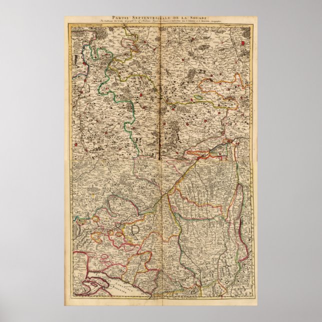 Affiches Carte gravée des forêts allemandes (Devant)