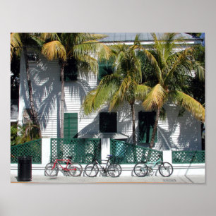 Affiches Carte historique Key West Florida sur toile