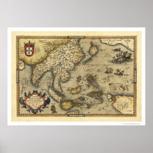 Affiches Carte Indienne Par Ortelius 1570