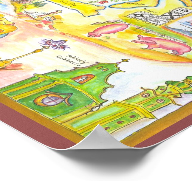 Affiches Carte Italie (Coin)