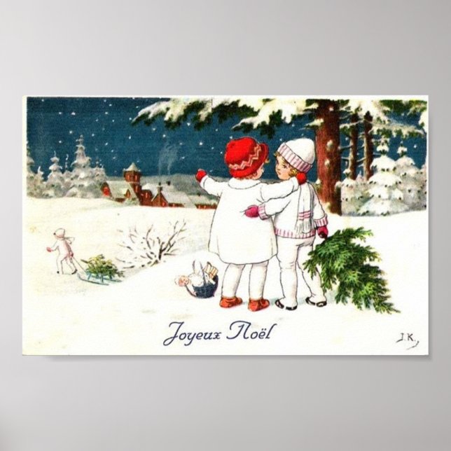 Affiches Carte Joyeux Noel Enfants (Devant)