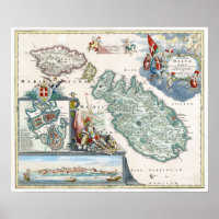 Carte Malte 1720