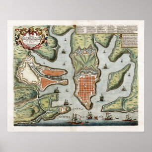 Affiches Carte Malte 1725