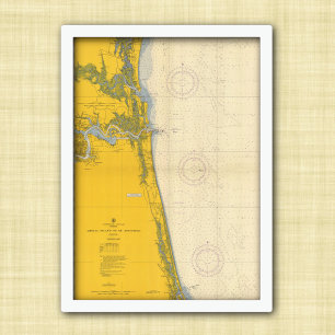 Affiches Carte marine vintage Amelia Island St. Augustine