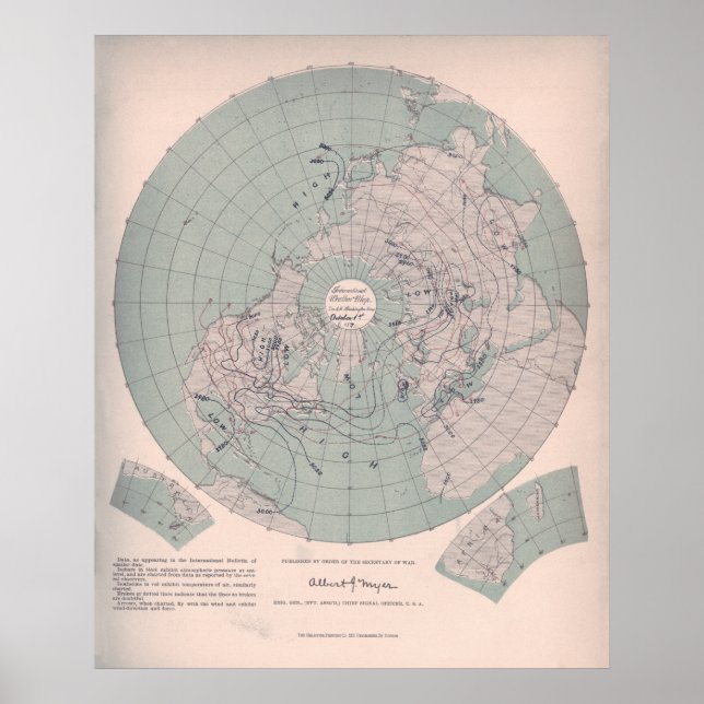 Affiches Carte météorologique historique (Devant)