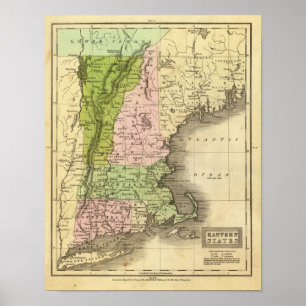 Affiches Carte orientale d'Olney d'états