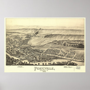 Affiches Carte panoramique antique de Peckville