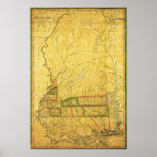 Affiches Carte panoramique MississippiMississippi