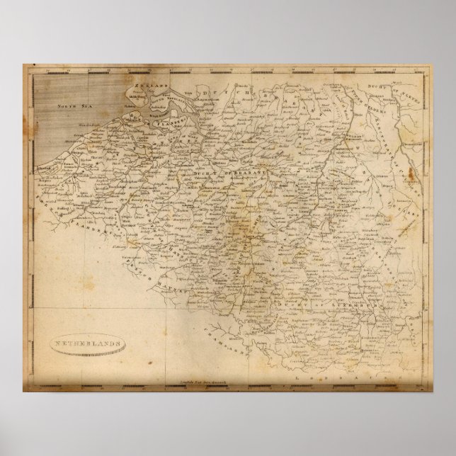 Affiches Carte Pays-Bas par Arrowsmith (Devant)