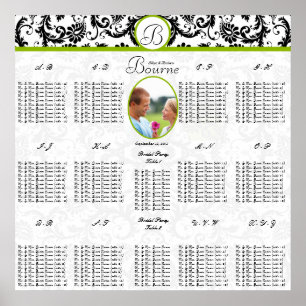 Affiches Carte photo Mariage noir blanc vert