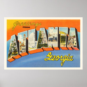 Affiches Carte postale pour l'ancien Vintage voyage Atlanta