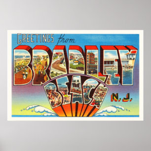 Affiches Carte postale vintage du New Jersey NJ de plage de