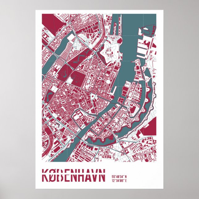Affiches Carte RB Copenhague (Devant)