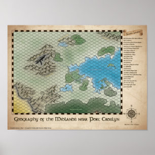 Affiches Carte régionale de RPG les Midlands