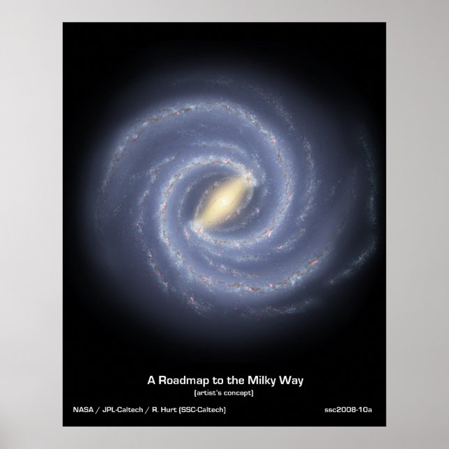 Affiches Carte routière à notre Galaxie dans la Voie Lactée (Devant)
