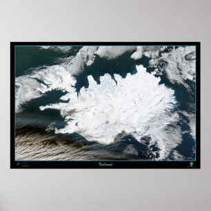 Affiches Carte satellite de l'Islande