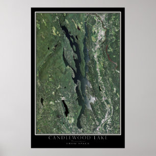 Affiches Carte satellite du lac Candlewood