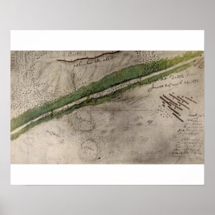 Affiches Carte topographique du champ de bataille du Litt